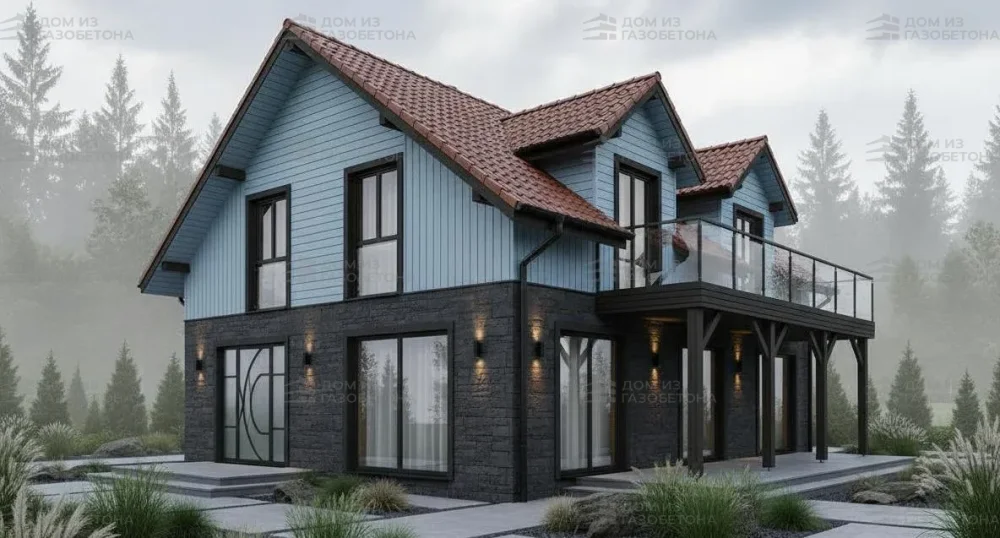 Проект Двухэтажный дом 12 на 11, 158 м2