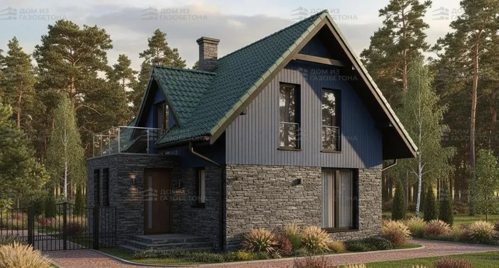 Проект Двухэтажный дом 10 на 8, 87 м2