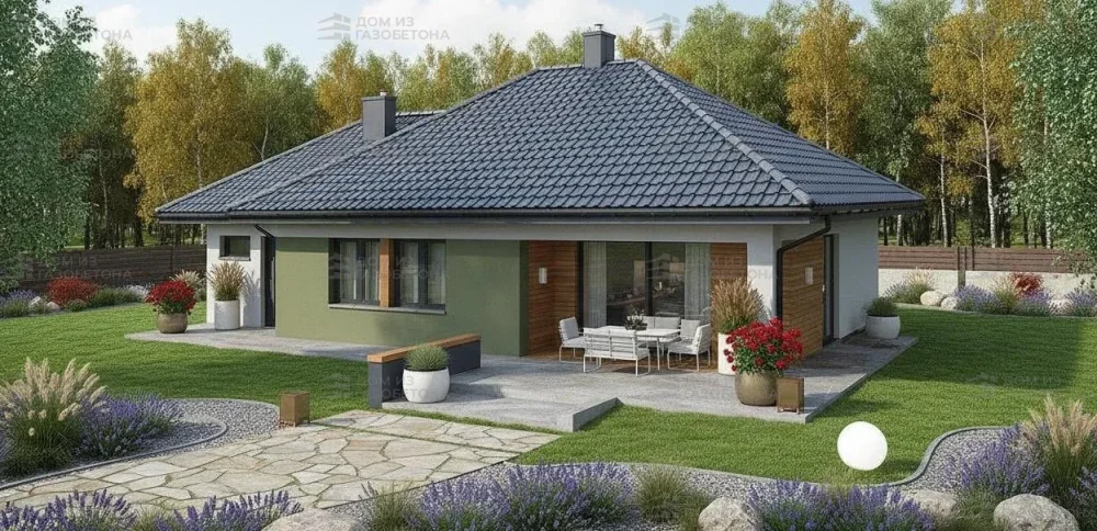 Проект Одноэтажный дом 16 на 10, 105 м2